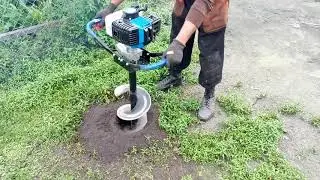 Установка столба Китайским мотобуром BauMaster