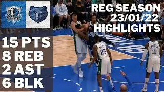 Kristaps Porzingis vs. Grizzlies: 15 pts, 8 reb, 6 blk HIGHLIGHTS 2021/22 Reg Season [23.01.22.]