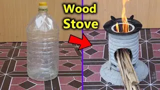 Creative Firewood Stove From Plastic Bottle ।।  Homemade Ideas From Cement