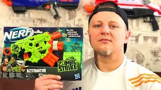 [ОБЗОР НЕРФ] Nerf Zombie Strike Alternator Распаковка, тестовая стрельба! Нерф обзоры на русском.