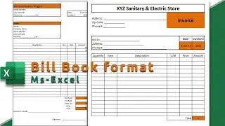 how to make a Bill Book Format in Ms Excel 2019 | Bill Book Design in Excel | How to make Bill Book
