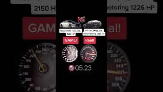 Nissan R35 GTR 2150 HP vs VW Golf 2 MK2 1226 HP #acceleration