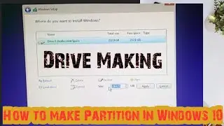 create partition while installing windows 10