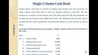 What is Cash Book? Meaning l Definition l Types l Advantage l  Part-1 