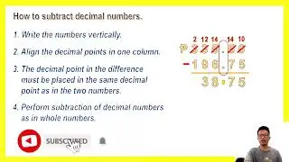 Subtracting Decimals Math with Rowvix Tv