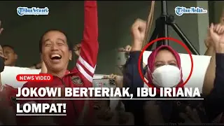 EKSPRESI Presiden Jokowi saat Nonton Pertandingan Indonesia vs Kamboja, Ibu Iriana sampai Lompat