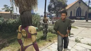 Lamar Flirts With Mileena But Becomes A Snack | Mortal Kombat X GTA 5