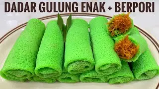 RESEP DADAR GULUNG JADUL ISI KELAPA | TIPS DADAR GULUNG BERPORI CANTIK | panci mayba