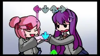 FNF (Heart Attack Rampage) Tug-O-War but it's a Natsuki & Yuri