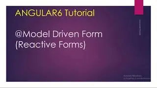 ANGULAR 6 | Chapter 17 | Model driven forms | Reactive forms