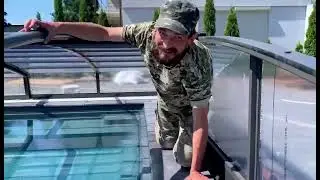 Монтаж павильона для бассейна