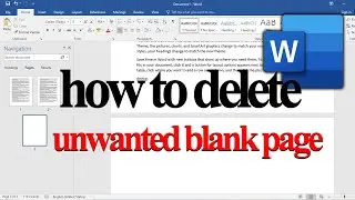 How To Delete Blank Page In Ms Word || 3 way to delete blank page in ms word