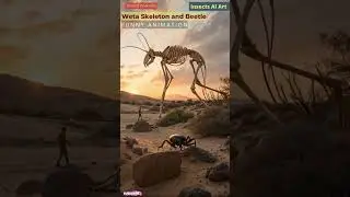 Skeleton Weta and Scarab Beetle Animation | Insects Anatomy | Insects AI Art | 10