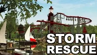 RCT3 Storm Rescue (swinging suspended family coaster) HD