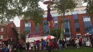 World record set in walking tightrope in heels