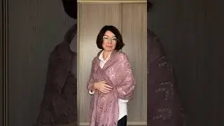 Ажурный палантин #вязание #ажурныйшарф #шарф #вязаниеспицами #палантин
