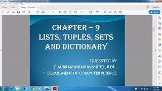 Tuple Assignment, Returning Multiple Values in Tuples, and Nested Tuple.