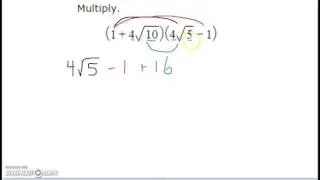 Simplifying a product involving square roots using the distributive property: Advanced Ex. 1