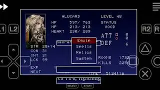ABRINDO O ALÇAPÃO DO INÍCIO DO JOGO CASTLEVANIA SOTN.