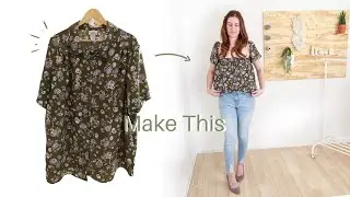 DIY Puff Sleeve Top Thrift Flip