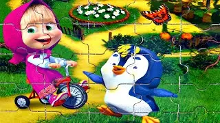 Masha and the Bear - Masha and Penguin - play puzzles for kids from cartoon Masha and Bear