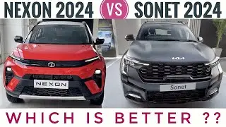 Kia Sonet Facelift Vs Nexon Facelift 2024  - Which is Better? | Tata Nexon vs Sonet Facelift 2024