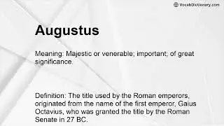 Augustus Meaning