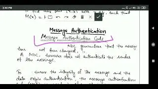 Network Security and Cryptography: Message Authentication Code(MAC)