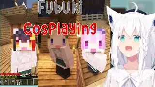 Fubuki Cosplaying as Other Holo Members and Do Their Lines in Minecraft!!!!