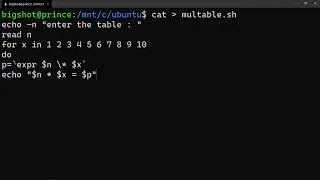 Multiplication Table Shell Programming | os | 4th sem cse | operating system lab | QT
