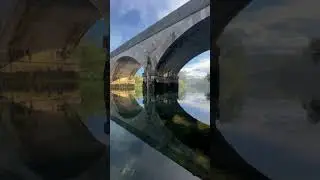 Stone bridge on Dobra river, Croatia.