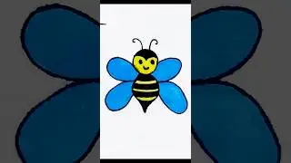 Easy Bee drawing #youtubeshorts #art #shorts #drawing #craft