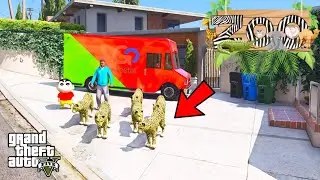 Franklin And Shinchan Caught Leopard From Jungles And Took To Zoo In GTA V