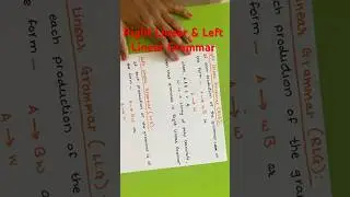 Right Linear Grammar( RLG) & Left Linear Grammar (LLG) | Regular Grammar 