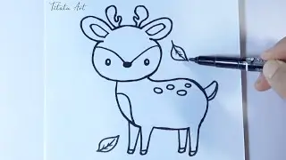 How to draw a cute Deer | Easy Drawing For Kids