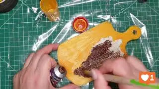 Дощечка мини, декупаж и пластилин воздушный