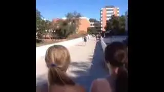 Topless Babes on Library Bridge (safe to watch)