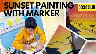 Sunset Scenery With Alcohol Marker | Touch Coco Alcohol Markers | #MarkerDaily | CocoEdu.in | Hindi