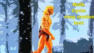 Walk Cycle Animation with green screen test - stop motion