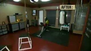 House Crashers Remodels Garage to Home Gym.