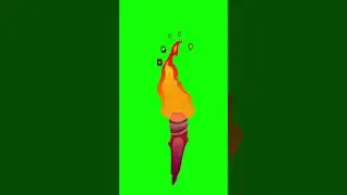 Fire Torch green screen animation