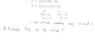 Maximum and Minimum Values Part 1