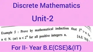 Discrete Mathematics|Unit-2|For II- B.E(CSE)&(IT)@thanishmaths3760