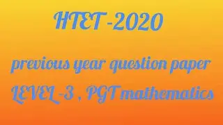 HTET -2020 , LEVEL-3 , MATHEMATICS, PREVIOUS YEAR