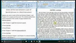Select any number of pages of a word document using two find statements
