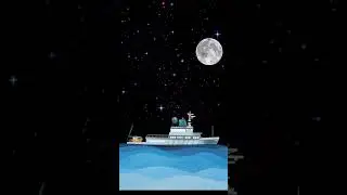 Ship on sea in Night | 