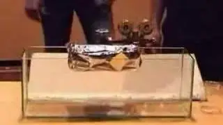 Invisible Water Floating Foil Boat- Actually a Dense  Gas... Called SULFUR HEXAFLUORIDE