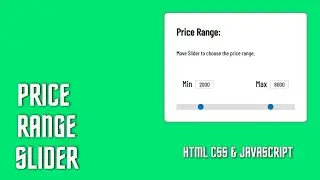 Simple Price Range Slider With HTML CSS and JavaScript | HowToCodeSchool.com