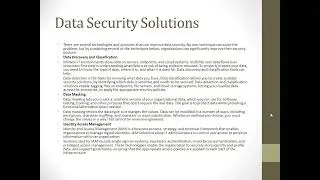 Cloud Computing- Cloud Data Security Solutions