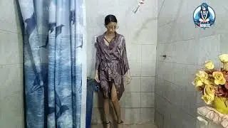 silk bathrobe soaked